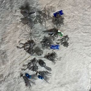 Silver Sparkly Christmas Decorations 